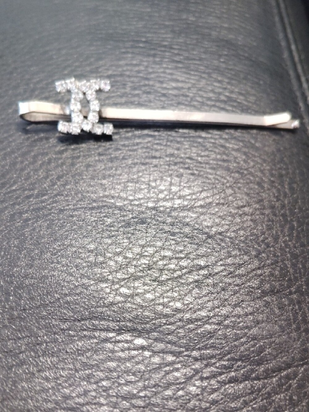CHANEL Silver Rhinestone 'CC' Hair Pin - Picture 5 of 5